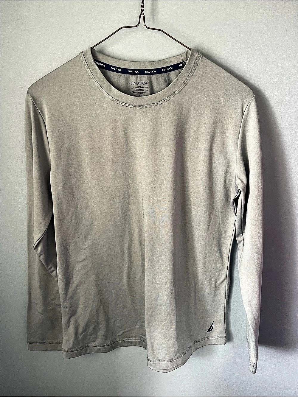 Nautica Men's Long Sleeve Active Tee Gray Large